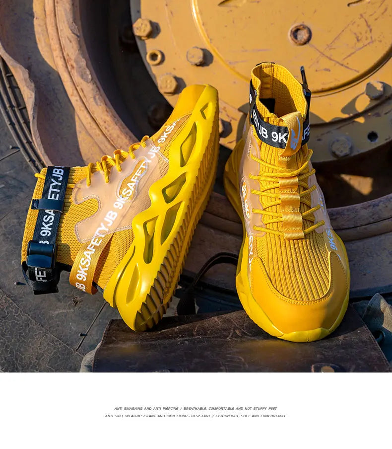 Steel Toe Safety Shoes Men Women Work Safety Boots Lightweight Breathable Comfortable Industrial Construction Sneakers Men Boots
