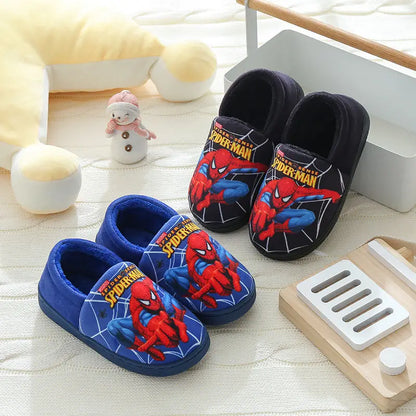 Cartoon Printed Spider-man Cotton Slippers For Children&