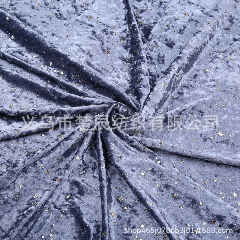 Bronzing Star Velvet Fabric By The Meter for Accessory Dress Pajamas Curtain Pillow Sofa Sewing Velour Cloth Stretch Warm Smooth