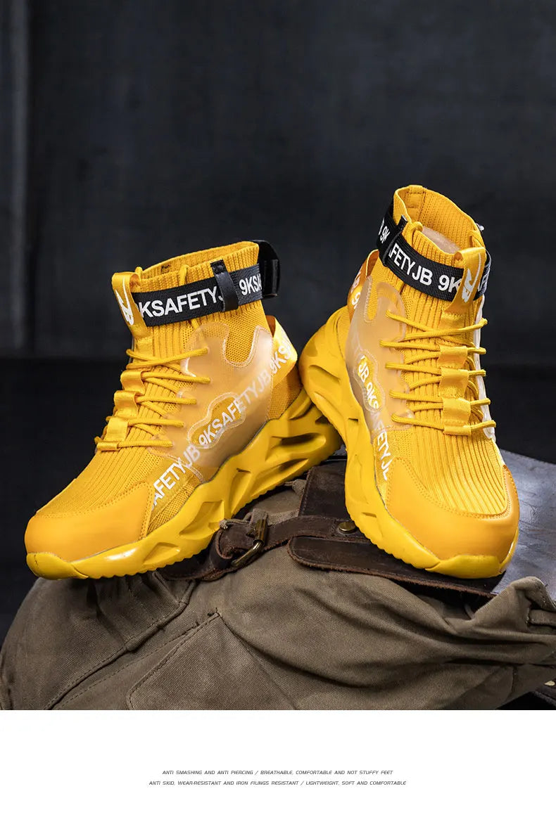 Steel Toe Safety Shoes Men Women Work Safety Boots Lightweight Breathable Comfortable Industrial Construction Sneakers Men Boots