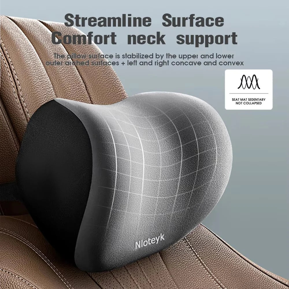 Crisluvᵀᴹ Memory Foam Car Neck Pillow – Headrest &amp; Back Support