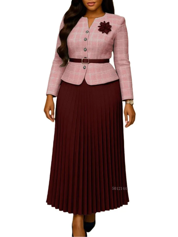 2 Piece Sets Tops And Skirt African Dresses For Women Elegant Wedding Dashiki Robe Kaftan Long Maxi Dress Africa Clothing 2026