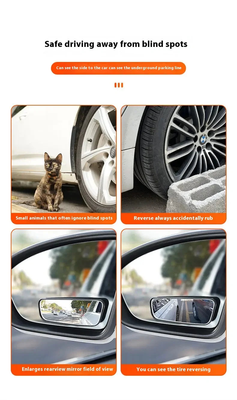 360 Degree Adjustable Blind Spot Mirror 2Pcs Wide Angle Car Mirror
