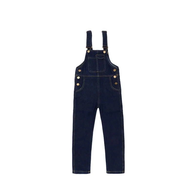New Kids Denim Overalls for Teenagers Spring Jeans Dungarees Girls Pocket Jumpsuit Children Boys Pants For Age 5 7 9 11 13 Years