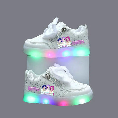 Kpop Demon Hunters Shoes For Kids Children LED Sneakers Baby Toddler Shoes 1-6 Y Anime Huntrix Luminous Sport Shoes Size 21-30