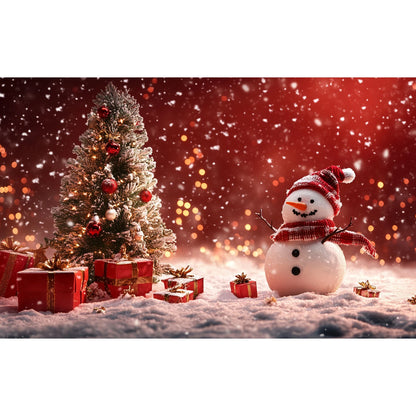 Christmas Decoration 2025 Photography Background Christmas Tree Snowman Photo Background Xmas Party Supplies Home Wall Banner