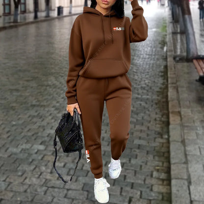 Crisluvᵀᴹ Women’s Winter Hooded Tracksuit 2-Piece Jogger Set Designer