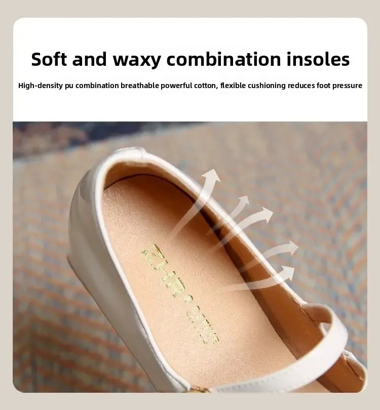 French Patent Leather Mary Jane Shoes – Retro Wine Red Slip-On with Buckle Low Heel