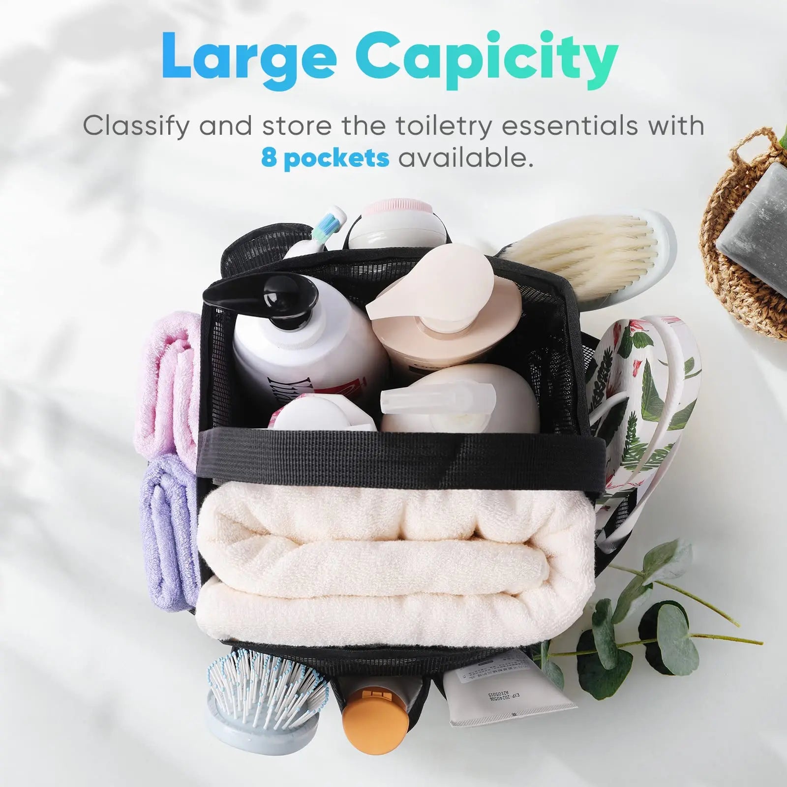 Transparent Mesh Cosmetic Tote Bag Beach Bathroom Shower Accessories Travel Portable Towel Toiletry Handbag Storage Organizer