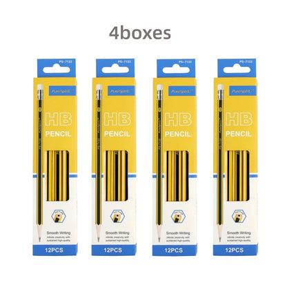 12PCS Woodcased Pencils with Eraser Pre-sharpened HB Lead Graphite Pencils for Students Adults School, Office