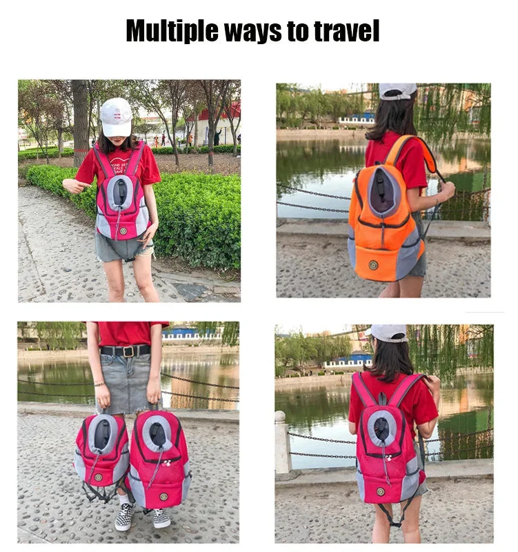 Crisluvᵀᴹ Double-Shoulder Pet Carrier Backpack – Breathable Travel Dog Bag