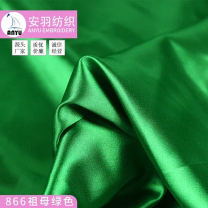 Stretch Satin Fabric By The Meter for Cheongsam Hanfu Dresses Sewing Plain Soft Skin-friendly High-density Cloth Thin Breathable