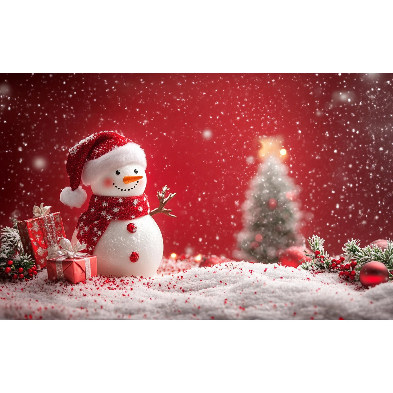 Christmas Decoration 2025 Photography Background Christmas Tree Snowman Photo Background Xmas Party Supplies Home Wall Banner