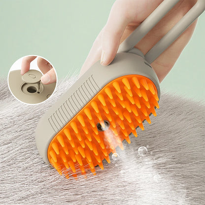 Crisluvᵀᴹ 3-in-1 Pet Steam Brush – USB Rechargeable Cat &amp; Dog Grooming Comb