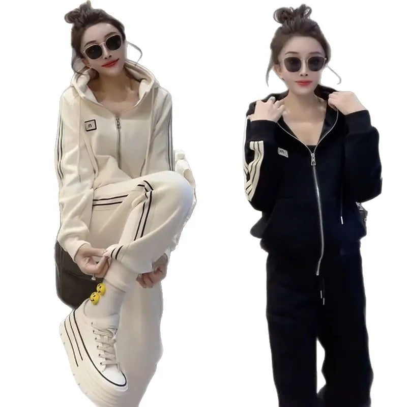 Fashionable Loose Sweatshirt Set Women&