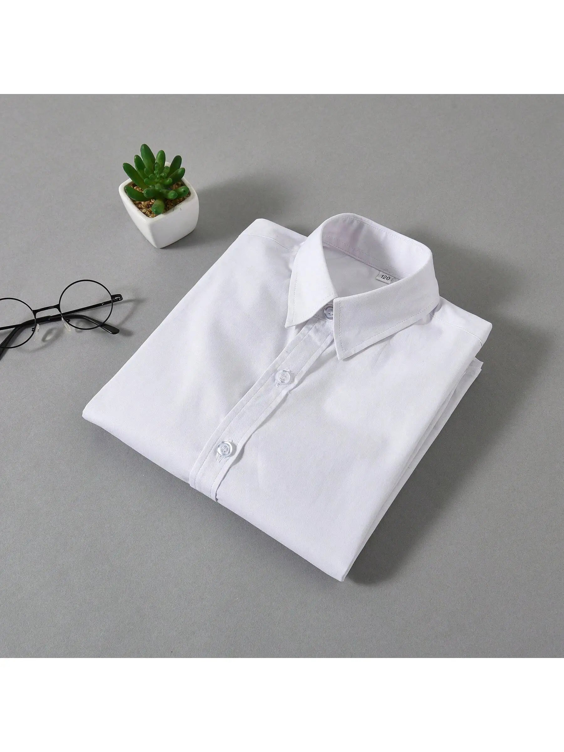 Children Long Sleeve White School Uniform Shirt