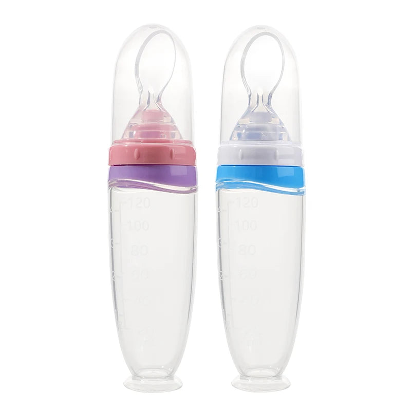 120ml Infant Silicone Food Squeeze Feeder with Spoon