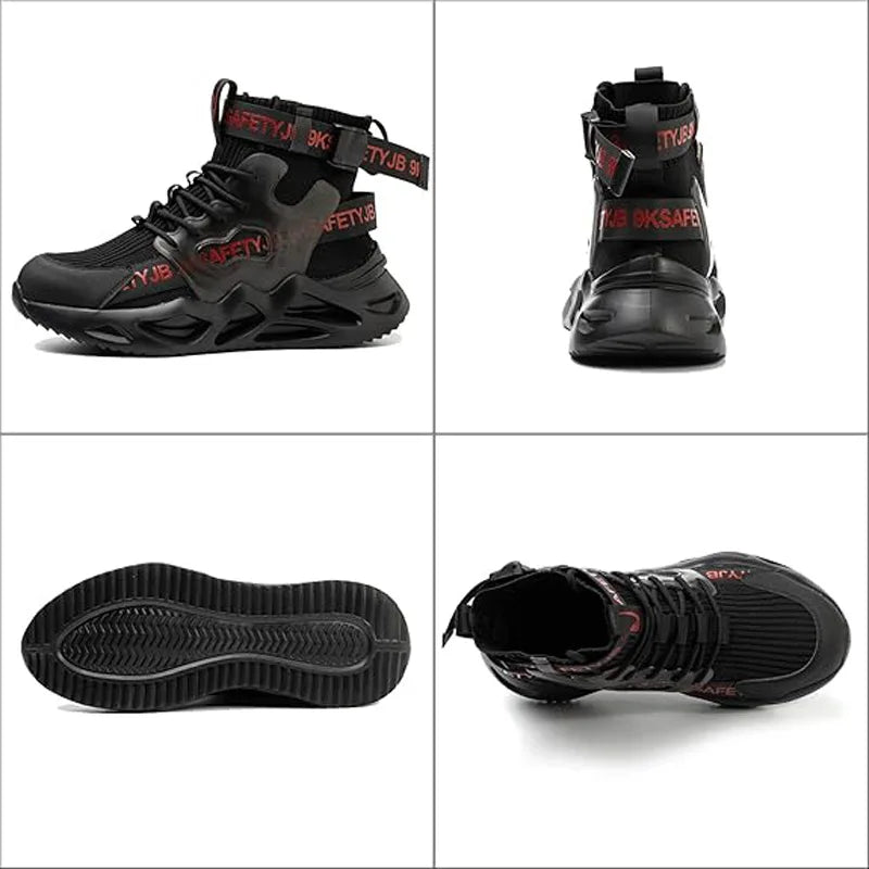 Steel Toe Safety Shoes Men Women Work Safety Boots Lightweight Breathable Comfortable Industrial Construction Sneakers Men Boots