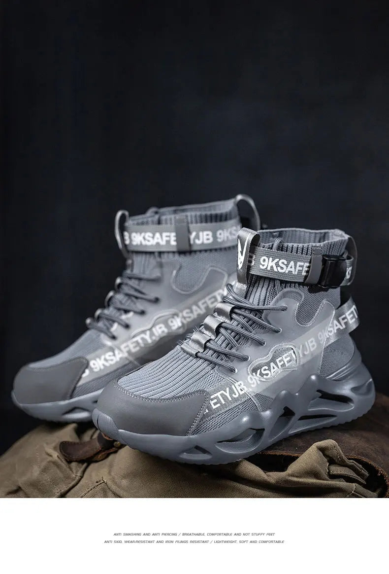 Steel Toe Safety Shoes Men Women Work Safety Boots Lightweight Breathable Comfortable Industrial Construction Sneakers Men Boots