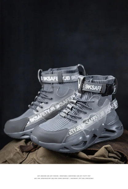 Steel Toe Safety Shoes Men Women Work Safety Boots Lightweight Breathable Comfortable Industrial Construction Sneakers Men Boots