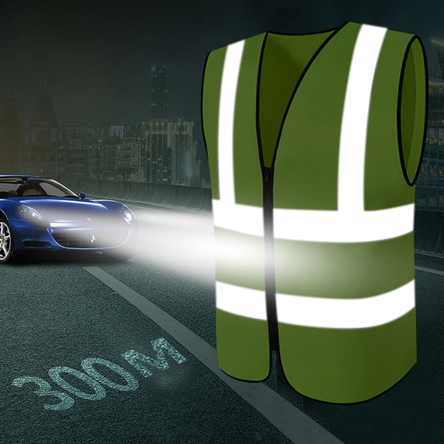 Safety High Visibility Vest Adjustable Security Vests Traffic Night Outdoor For Running Cycling Sports
