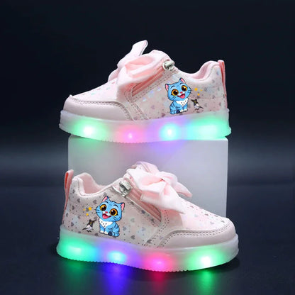 KPop Demon Hunters Shoes For Kids Children LED Shoes Baby Toddler Shoes 2-6 Y Anime Huntrix Luminous Sport Shoes Size 21-30