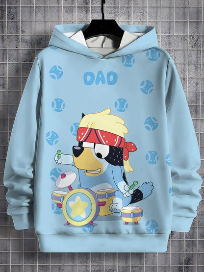 Blueys-Bingoed Blue Dog 3D Print All Seasons Children Casual Sweatshirt Cool Pullover Tops Unisex Clothes Boy Girl Hoodies