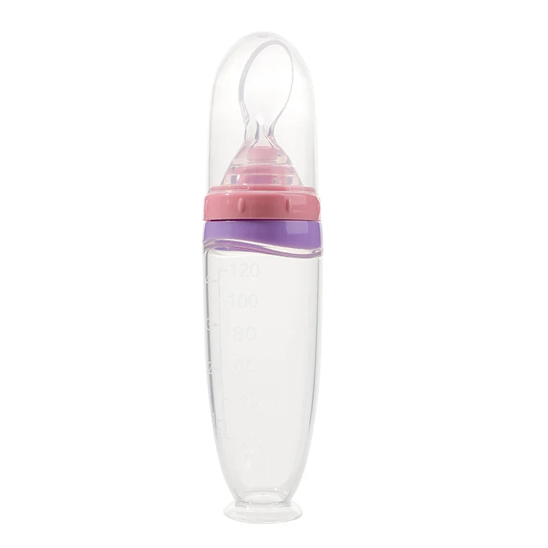 120ml Infant Silicone Food Squeeze Feeder with Spoon