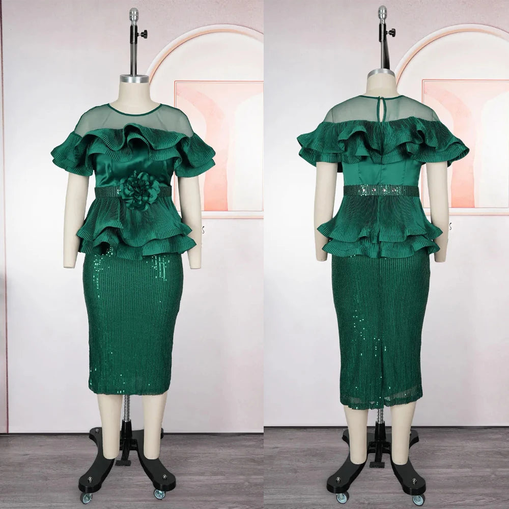 Luxury African Sequin Maxi Gown Turkey Wears