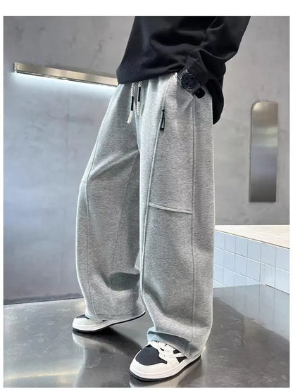 Crisluvᵀᴹ Boys Wide‑Leg Sweatpants 5–14Y – Elastic Waist Spring Streetwear Pants