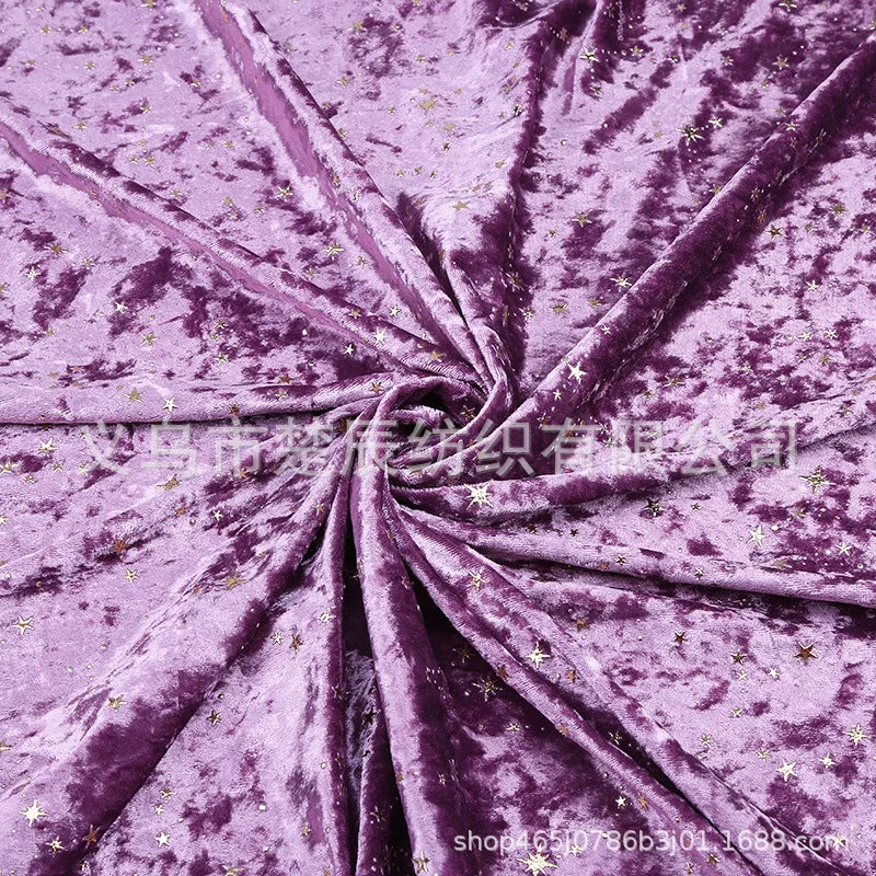 Bronzing Star Velvet Fabric By The Meter for Accessory Dress Pajamas Curtain Pillow Sofa Sewing Velour Cloth Stretch Warm Smooth