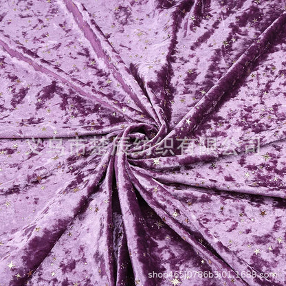 Bronzing Star Velvet Fabric By The Meter for Accessory Dress Pajamas Curtain Pillow Sofa Sewing Velour Cloth Stretch Warm Smooth