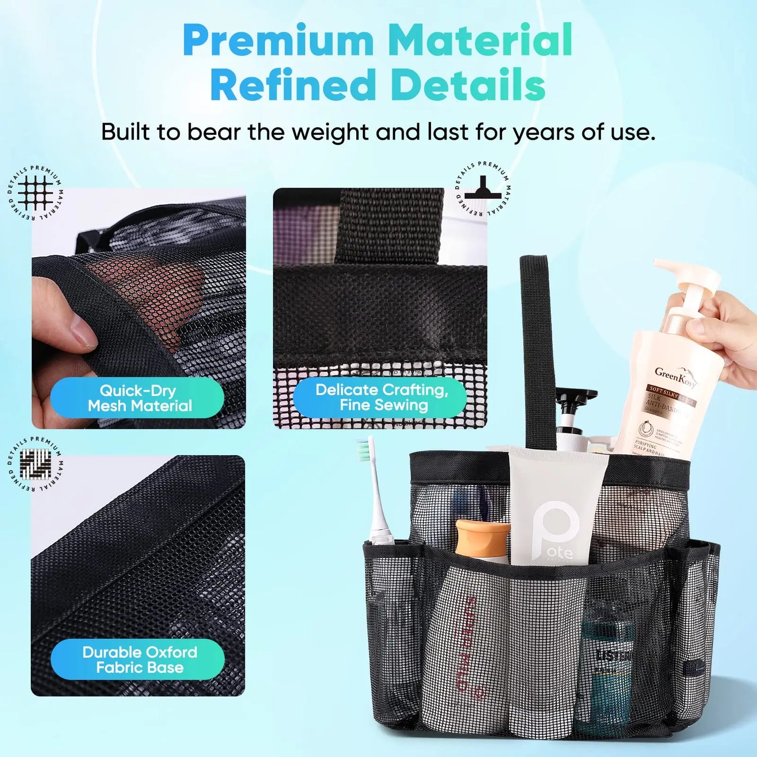 Transparent Mesh Cosmetic Tote Bag Beach Bathroom Shower Accessories Travel Portable Towel Toiletry Handbag Storage Organizer