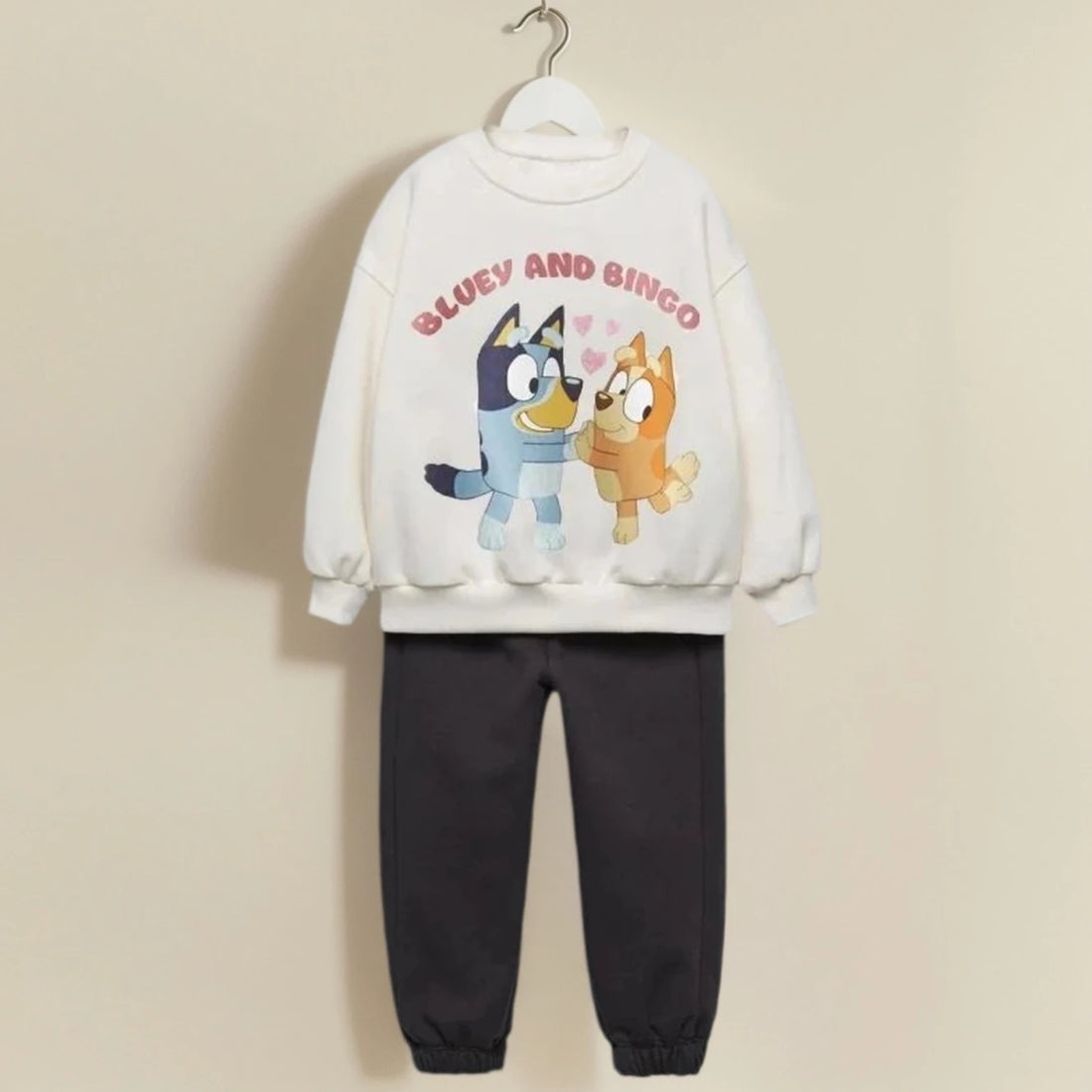 White Toddler Sweatshirt Sets Long Sleeve Crew Neck Hot Selling Sporty Casual Outfit Kids&