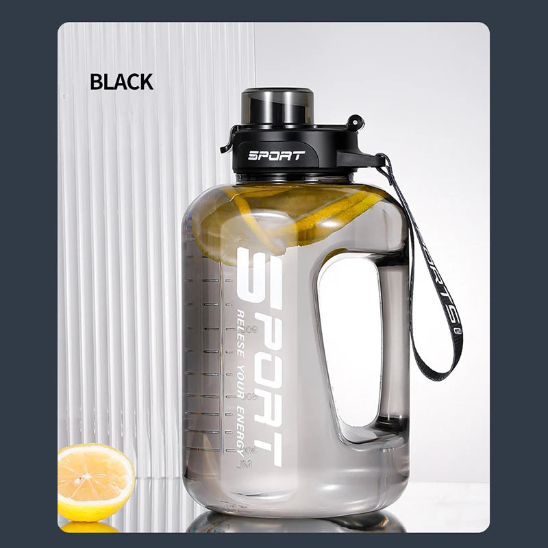 Large-Capacity Water Bottle Straw Pot Belly Cup Sports Water Bottle Ton Ton Bucket Students Portable Plastic Cup 1.2L/1.7L/2.5L