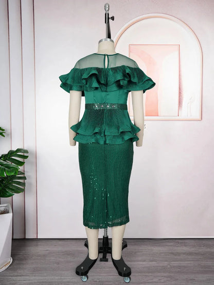 Luxury African Sequin Maxi Gown Turkey Wears