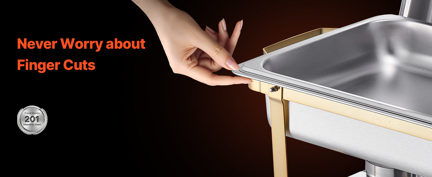 8 Qt Stainless Steel Chafing Dish Set 4-Pack